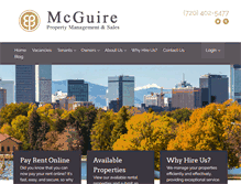Tablet Screenshot of mcguirepropertymanagement.com